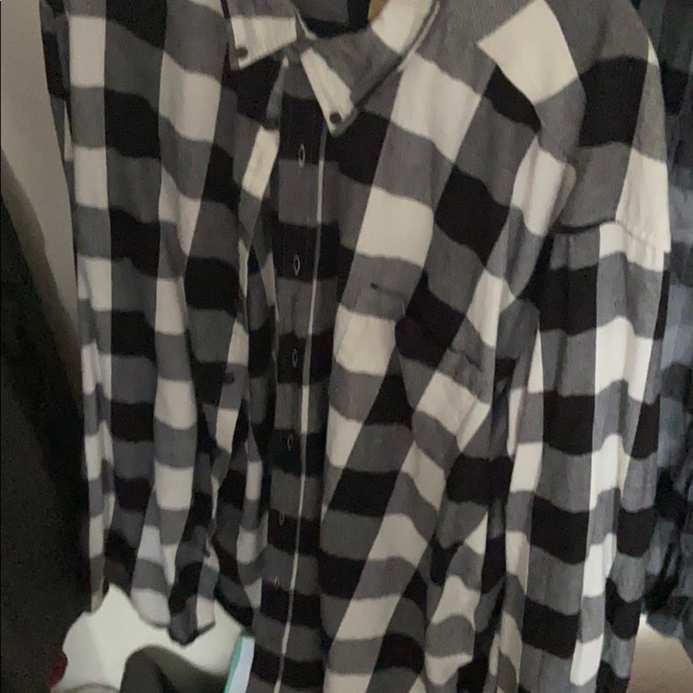 Black and white plaid shirt